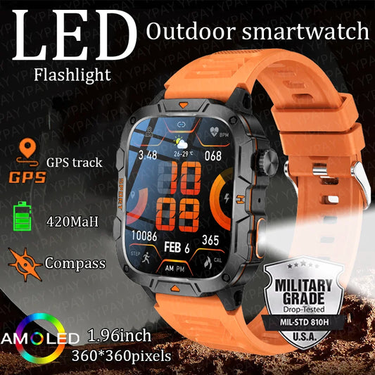 LED flashlight outdoor smartwatch Bluetooth call