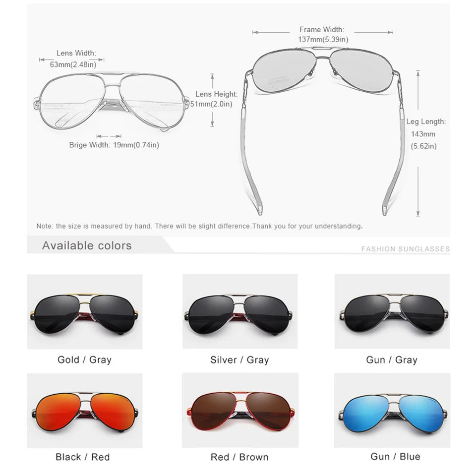 Men Classic Aluminum Polarized Sunglasses