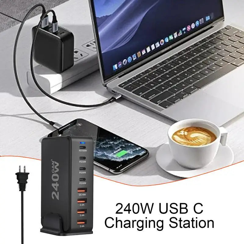 USB Type A Charger 8 Ports Desktop Charger