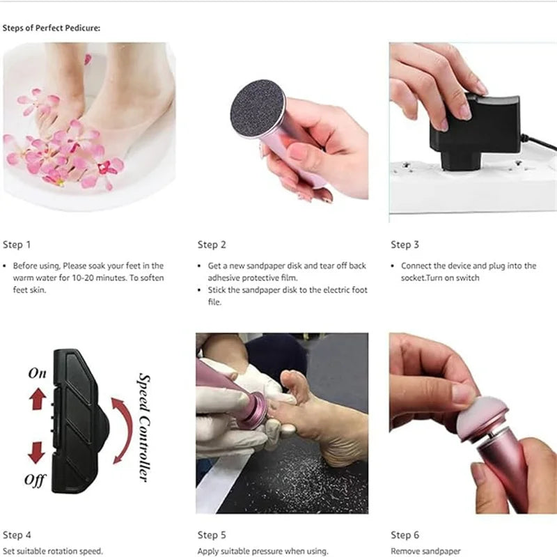 Electronic foot file pedicure sander