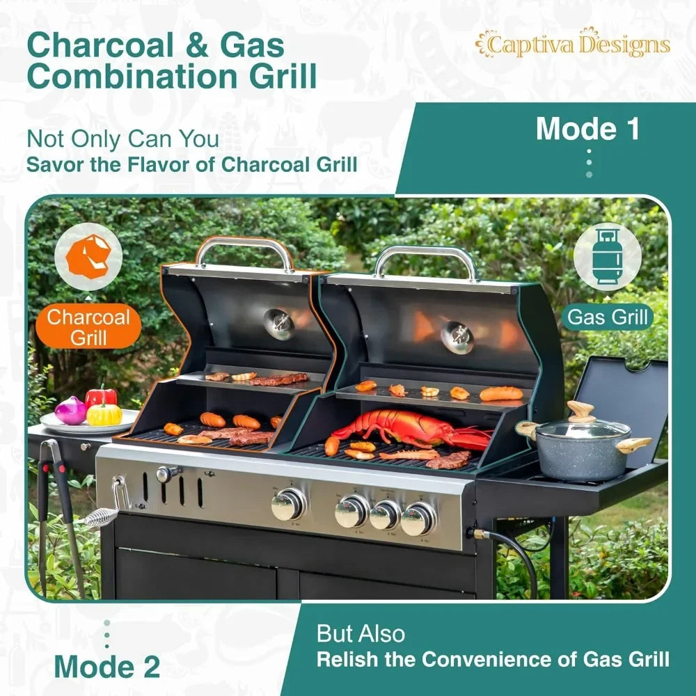 Propane Gas Grill and Charcoal Grill