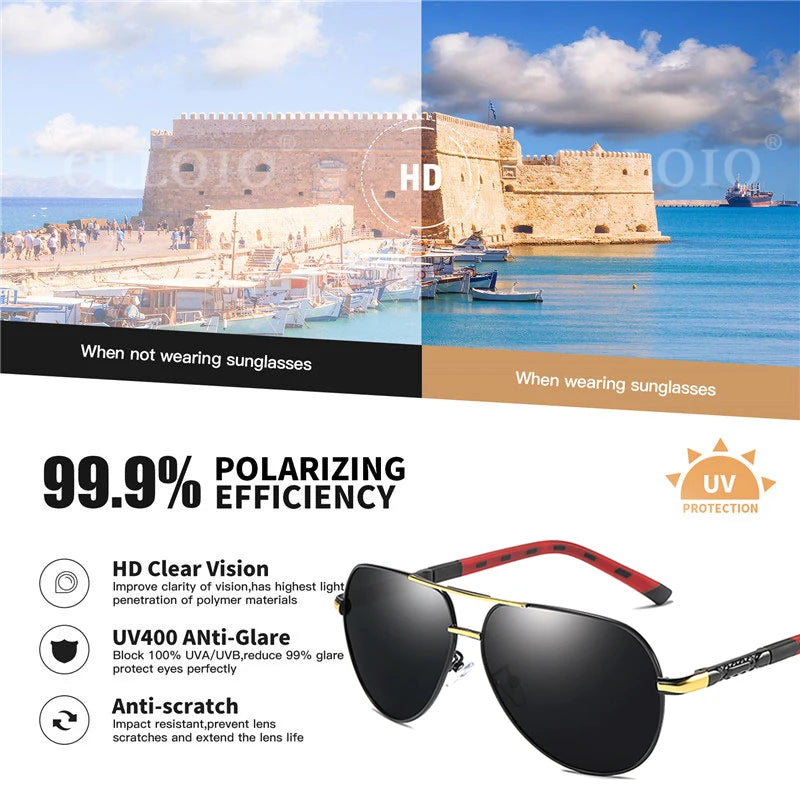 Men Classic Aluminum Polarized Sunglasses