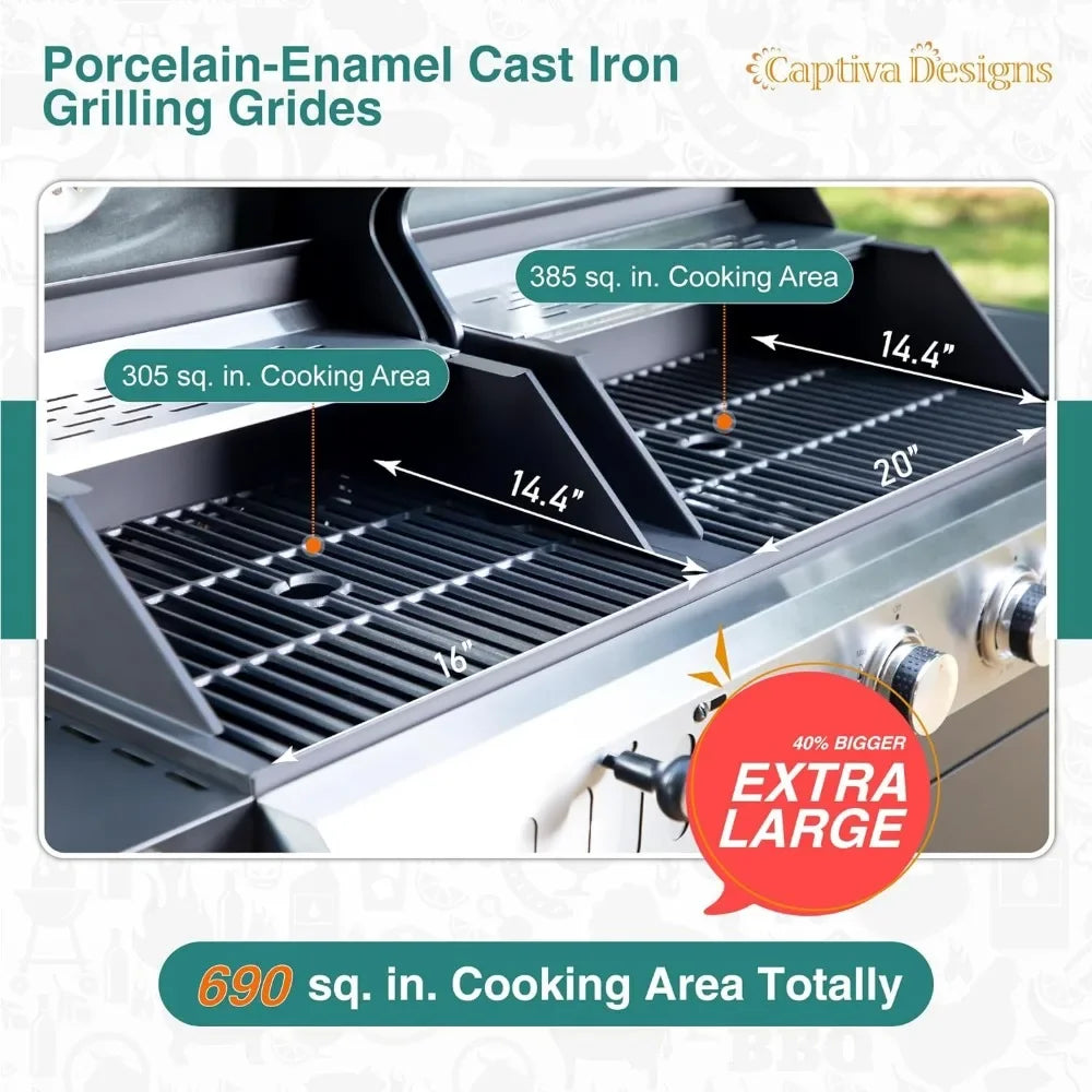 Propane Gas Grill and Charcoal Grill