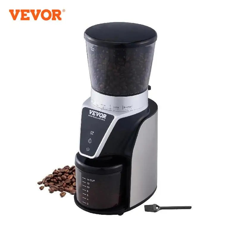 VEVOR 40MM Conical Burr Grind Setting Coffe Bean Electric Grinder Mocha Espresso Adjustment Coffee Machine for Home and Kitchen