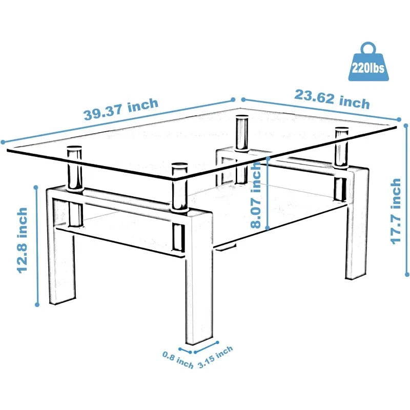 Clear Glass Coffee Table