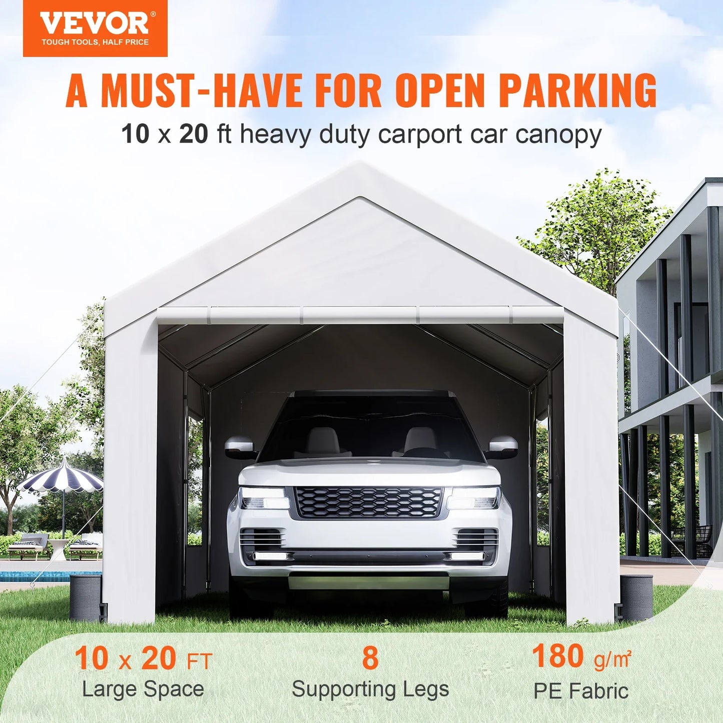 VEVOR Carport 10x20ft/12x20ft Heavy